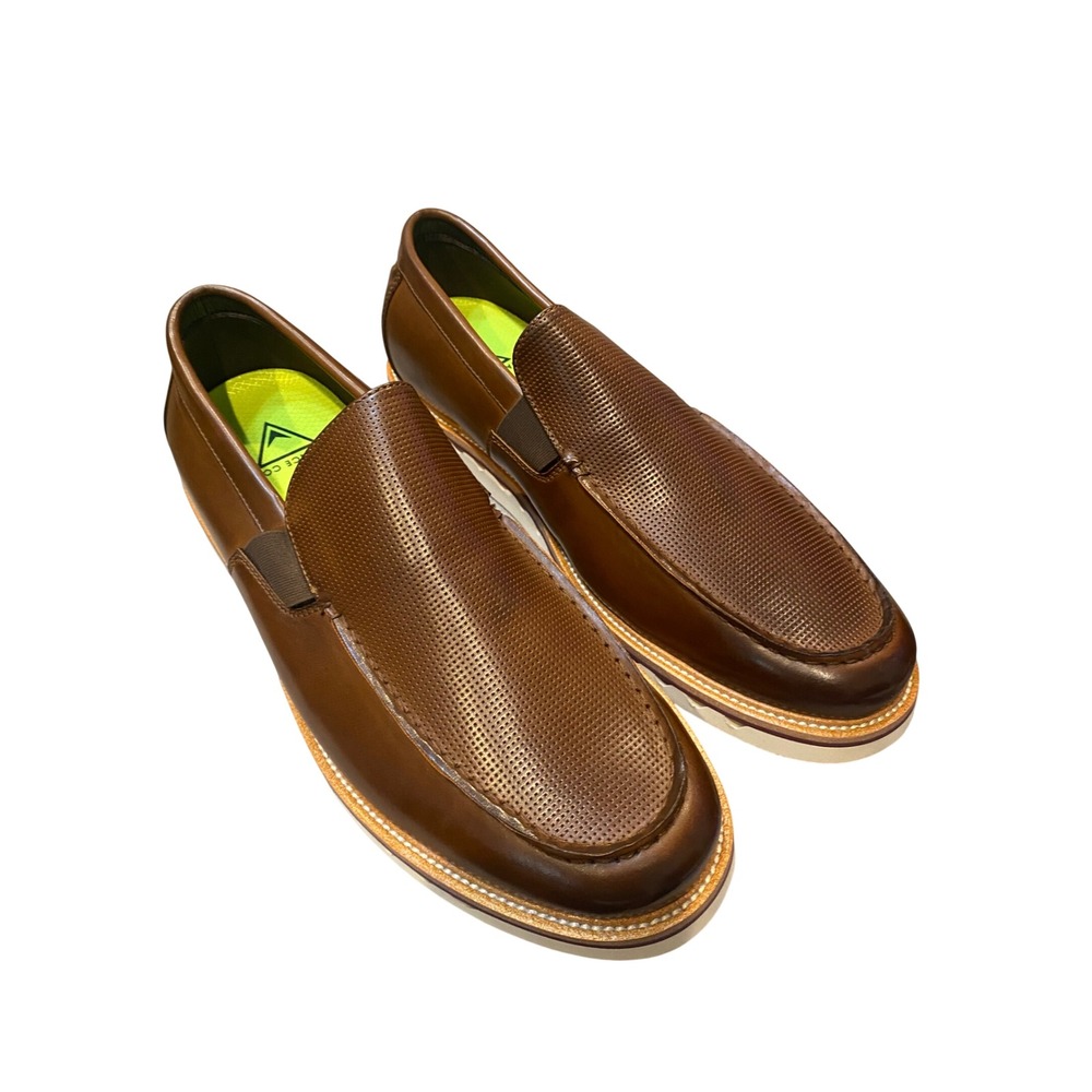 Vance Co Mens Brown Perforated Slip On Loafers Tru Comfort Foam Size 12
